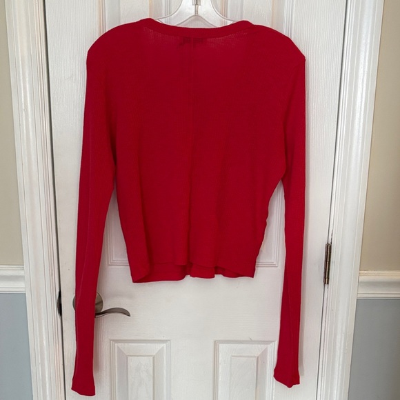 Michael Stars NWT Red Button-Up V-Neck Cardigan - Picture 8 of 9